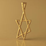 9ct Yellow Gold - Raw Star of David Charm