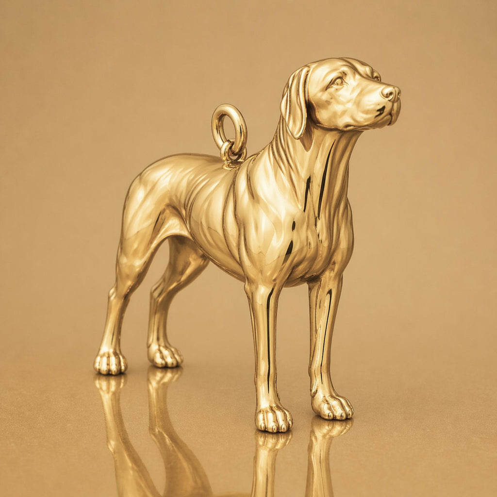 9ct Yellow Gold - Rhodesian Ridgeback Dog Charm