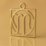 18ct Yellow Gold - Virgo Zodiac Square Charm