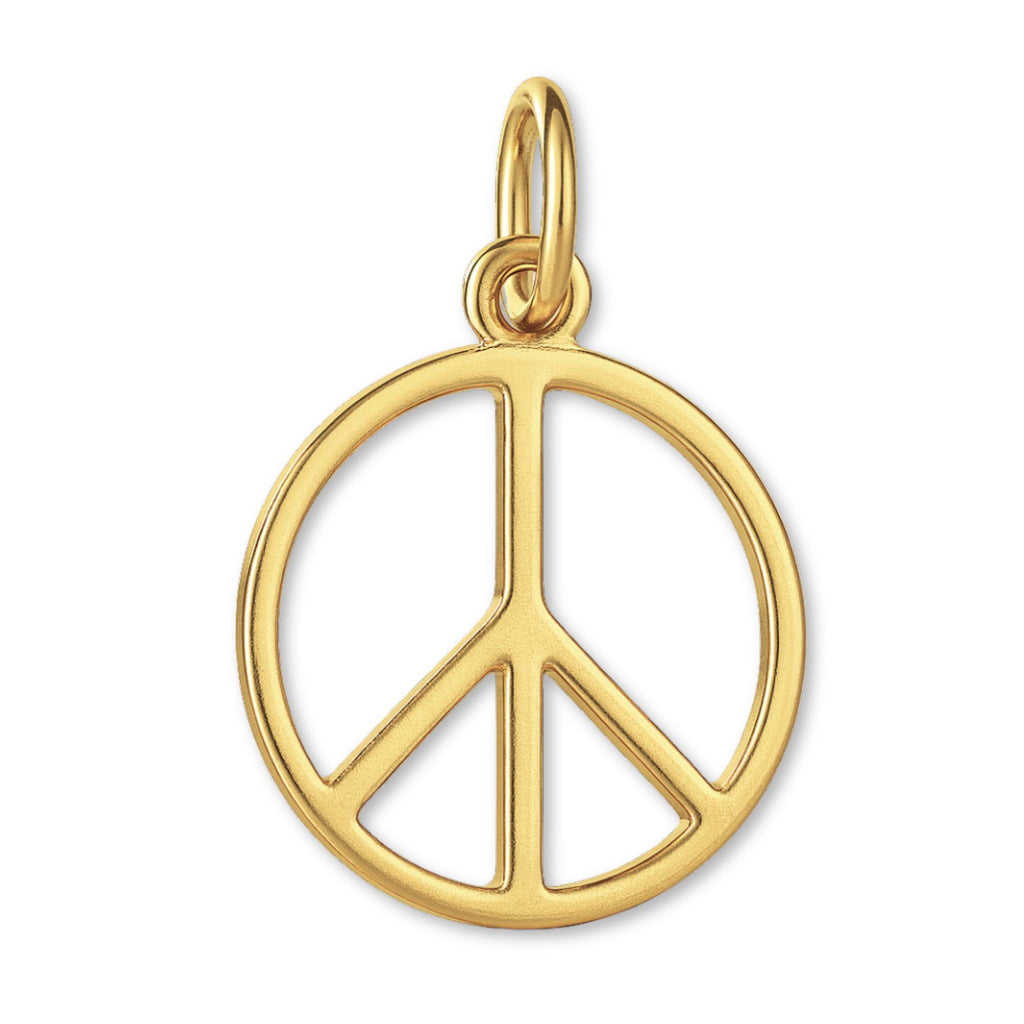 18ct Yellow Gold - Openwork Peace Symbol Charm