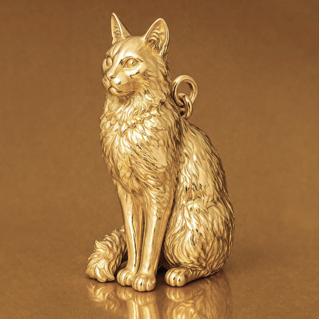 9ct Yellow Gold - Turkish Angora Cat Charm