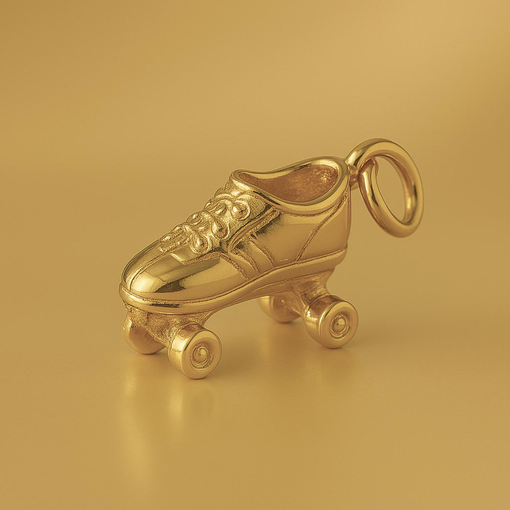 9ct Yellow Gold - Retro Roller Skate Charm