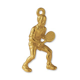 18ct Yellow Gold - Tennis Player Charm