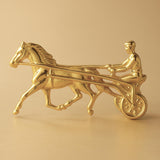 9ct Yellow Gold - Harness Racing Horse Charm