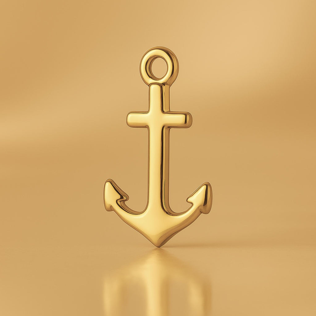 9ct Yellow Gold - Classic Nautical Anchor Charm