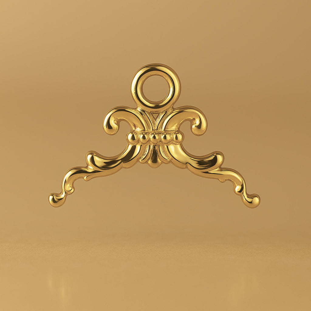 18ct Yellow Gold - Fleur-de-Lis Crest Charm