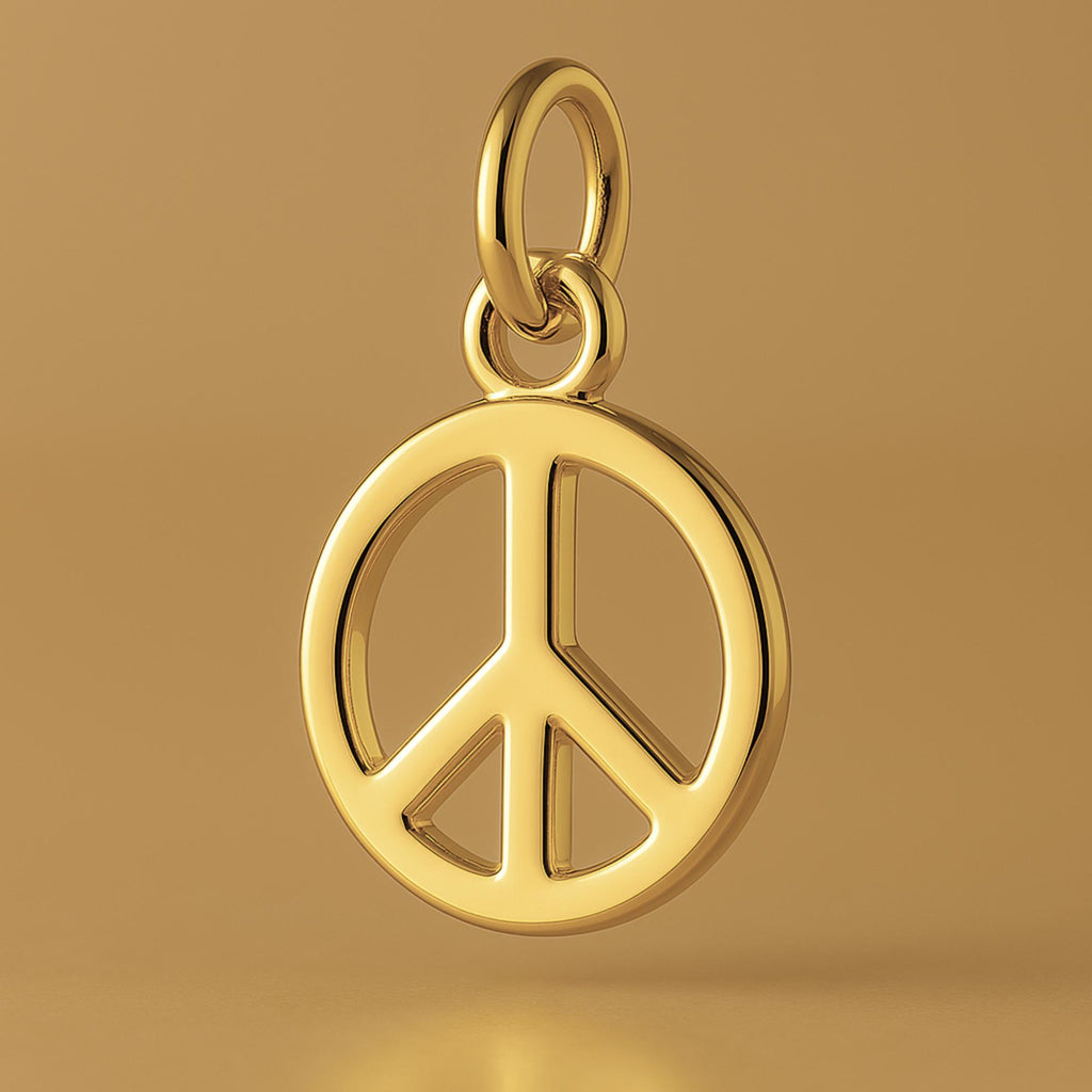 9ct Yellow Gold - Classic Peace Symbol Charm