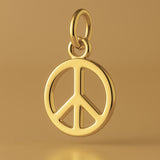 9ct Yellow Gold - Classic Peace Symbol Charm