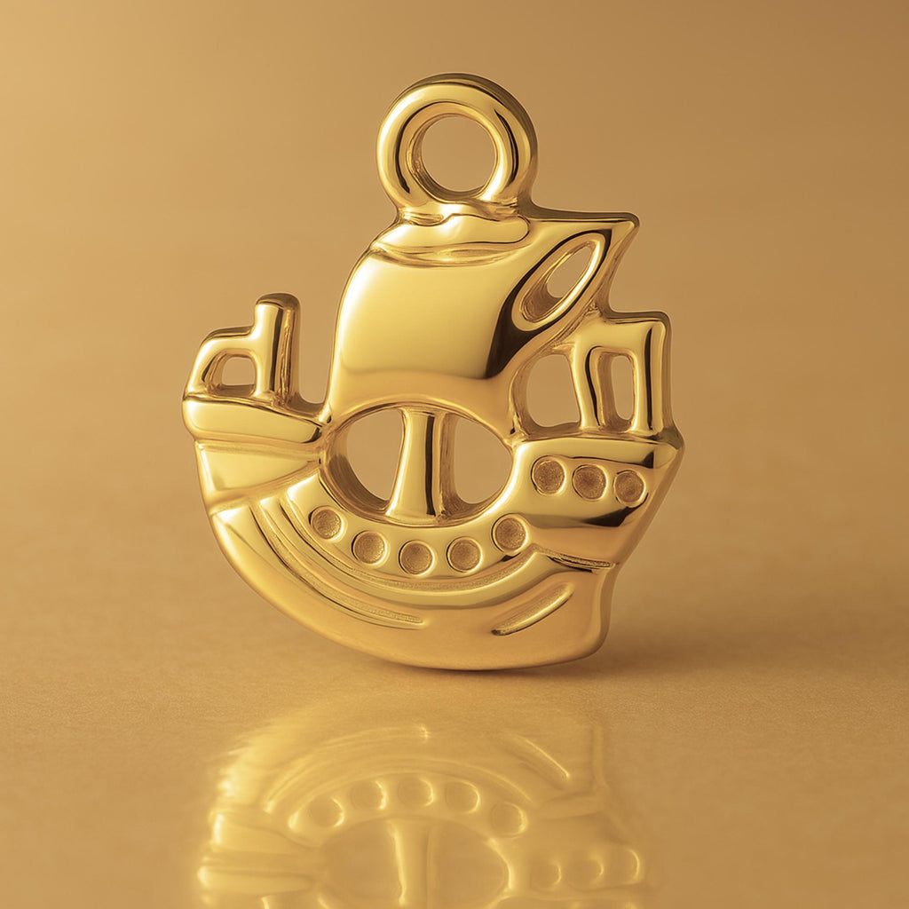 9ct Yellow Gold - Pirate Ship Charm