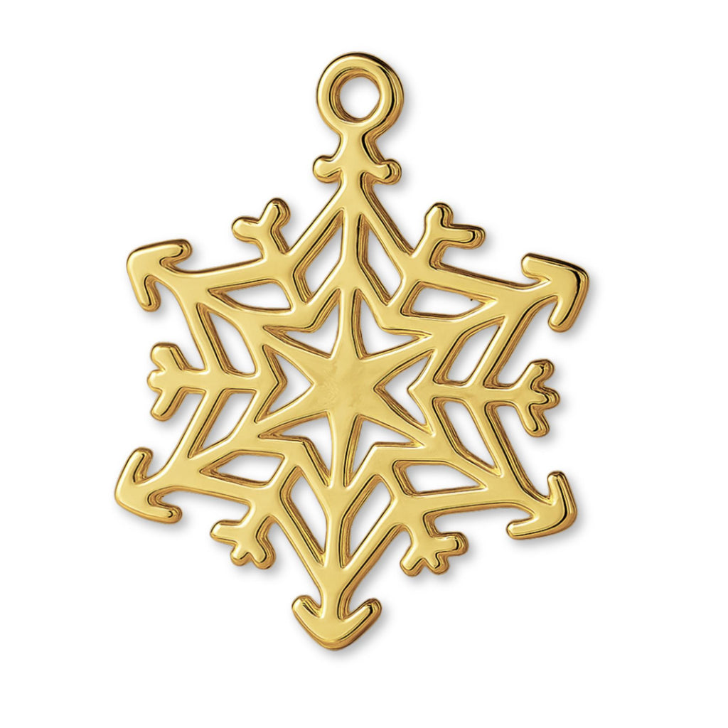 9ct Yellow Gold - Starburst Snowflake Charm
