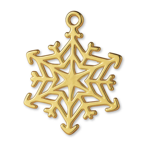 9ct Yellow Gold - Starburst Snowflake Charm