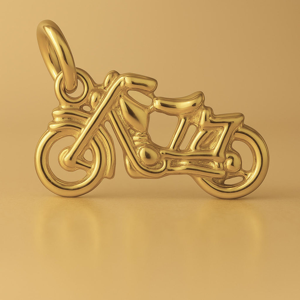 18ct Yellow Gold - Vintage Motorbike Charm