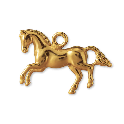18ct Yellow Gold - Leaping Horse Charm