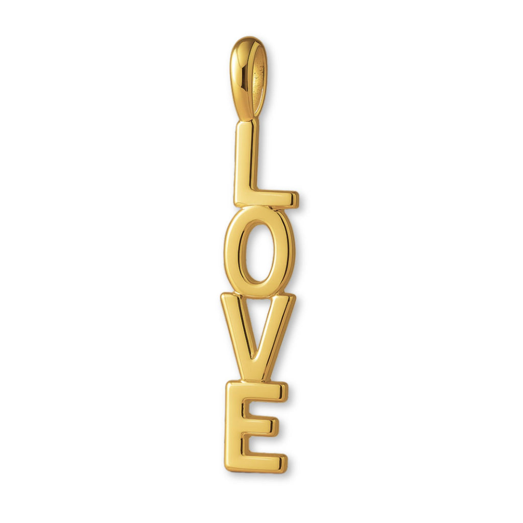 18ct Yellow Gold - Vertical Love Charm