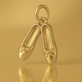 9ct Yellow Gold - Ballet Shoes Charm