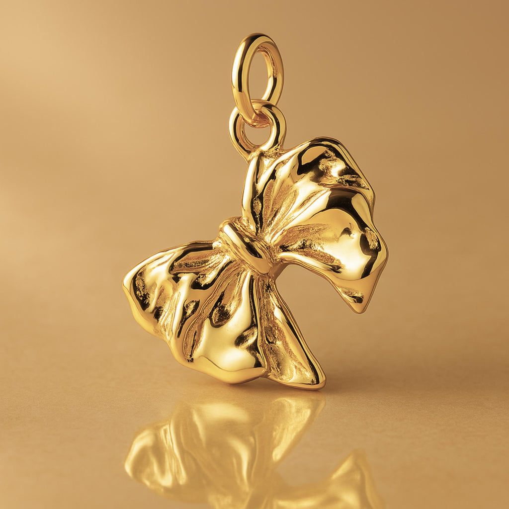 18ct Yellow Gold - Ribbon Bow Charm