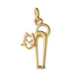 9ct Yellow Gold - Openwork Filigree Cat Charm
