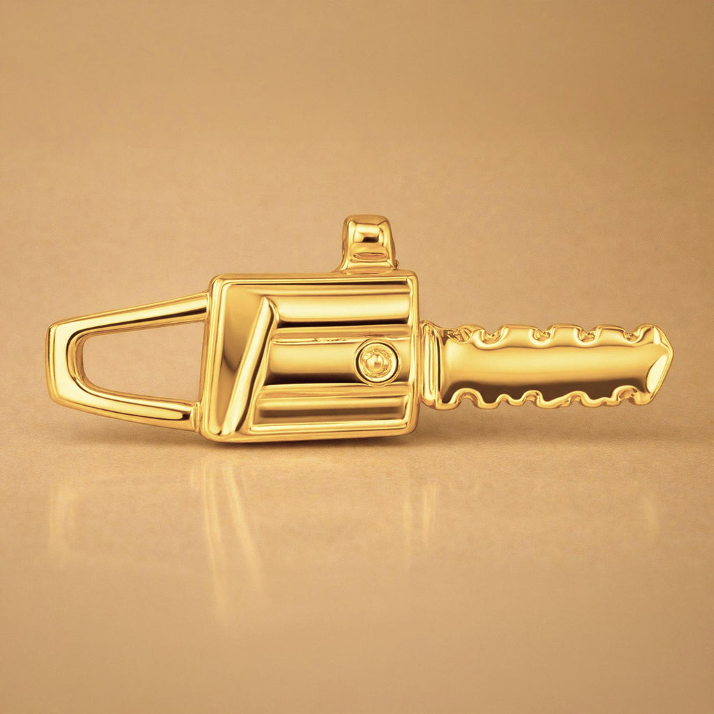 18ct Yellow Gold - Loggers Chainsaw Charm