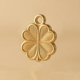 9ct Yellow Gold - Four-Leaf Clover Amulet Charm