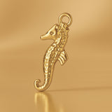 9ct Yellow Gold - Textured Seahorse Charm