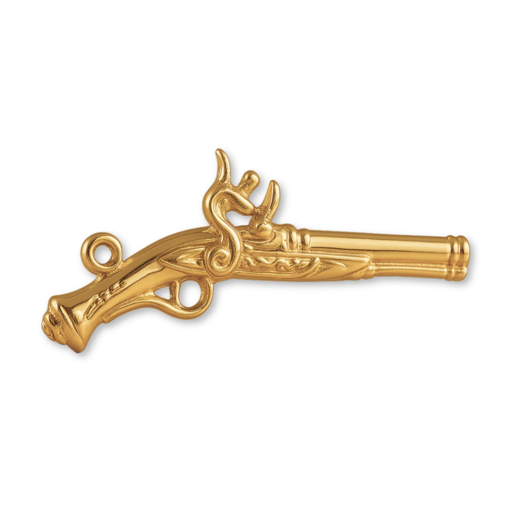 9ct Yellow Gold - Flintlock Pistol Charm