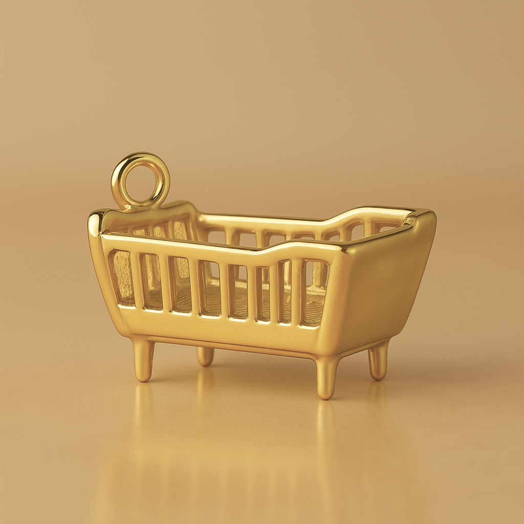 18ct Yellow Gold - Classic Baby Cot Charm