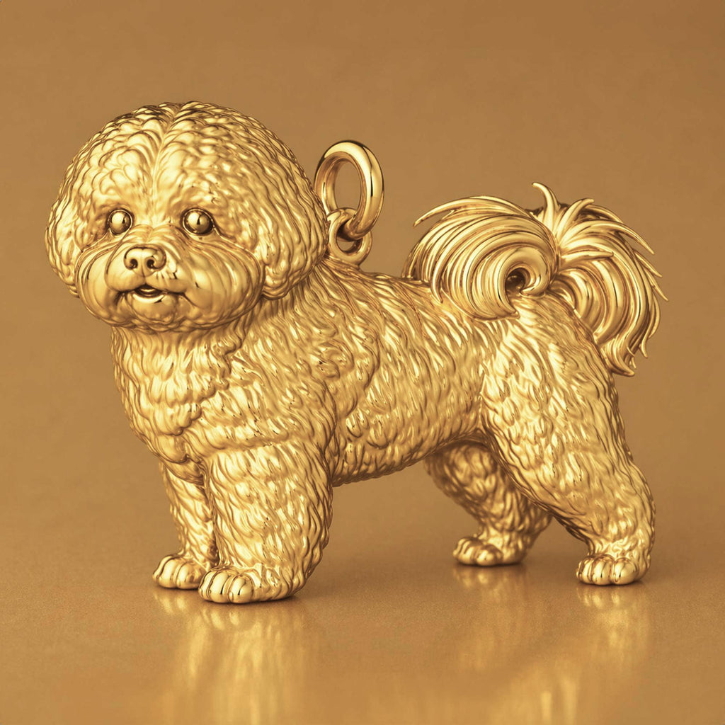 9ct Yellow Gold - Bichon Frise Dog Charm
