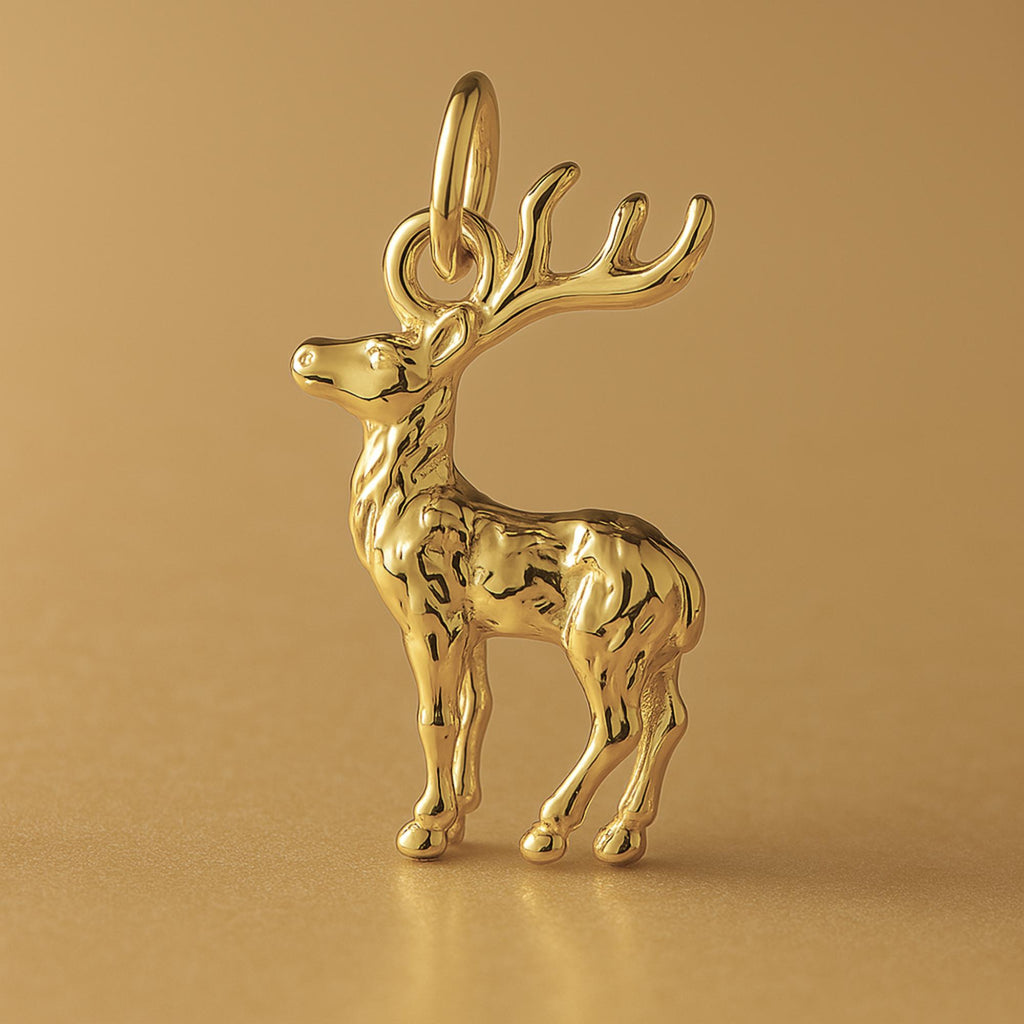 18ct Yellow Gold - Forest Stag Charm
