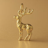 18ct Yellow Gold - Forest Stag Charm
