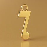 18ct Yellow Gold - Single Quaver Note Charm