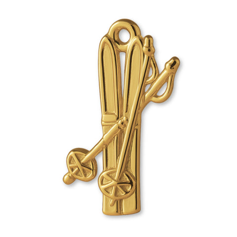 9ct Yellow Gold - Classic Ski's and Poles Charm