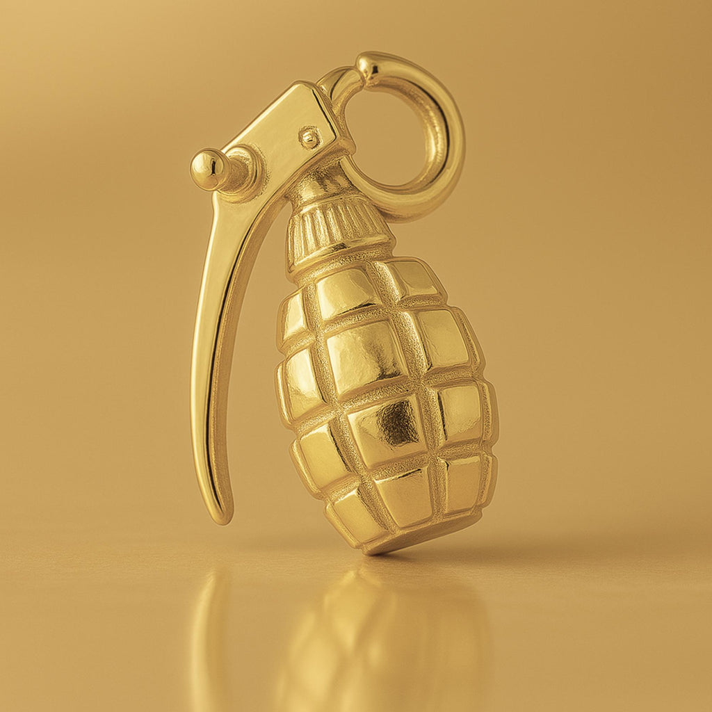 9ct Yellow Gold - Hand Grenade Charm