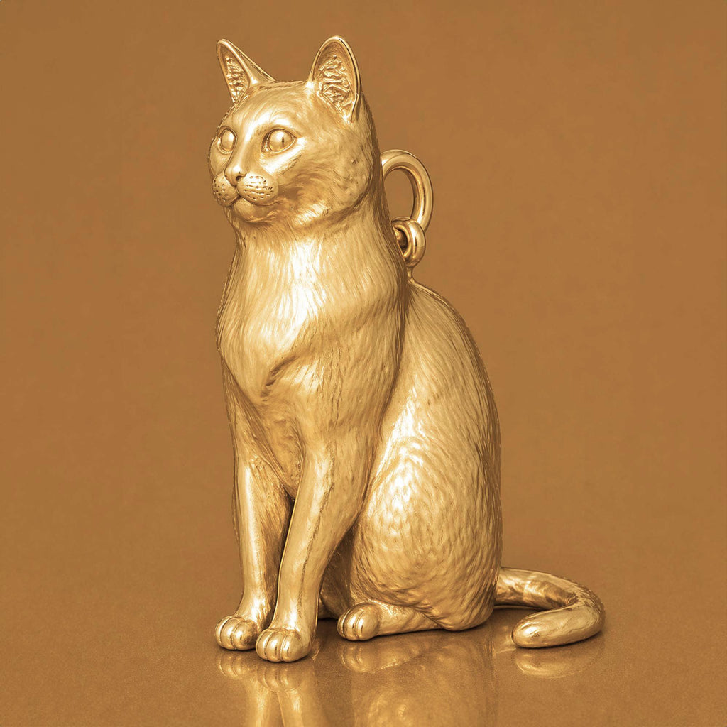 9ct Yellow Gold - Snowshoe Cat Charm