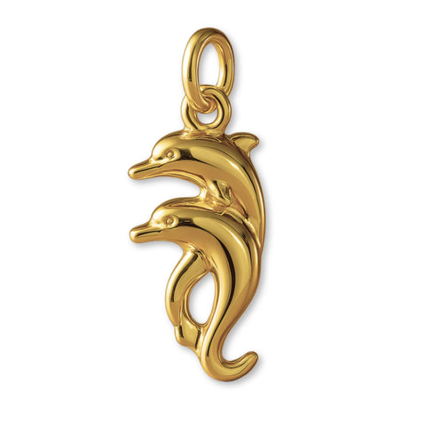 9ct Yellow Gold - Twin Dolphins Charm