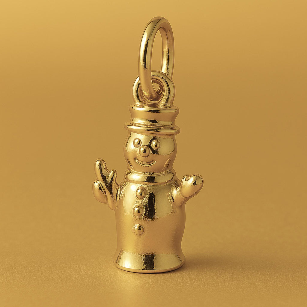 18ct Yellow Gold - Classic Snowman Charm