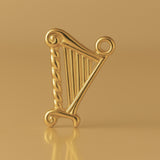 18ct Yellow Gold - Twisted Rope Harp Charm