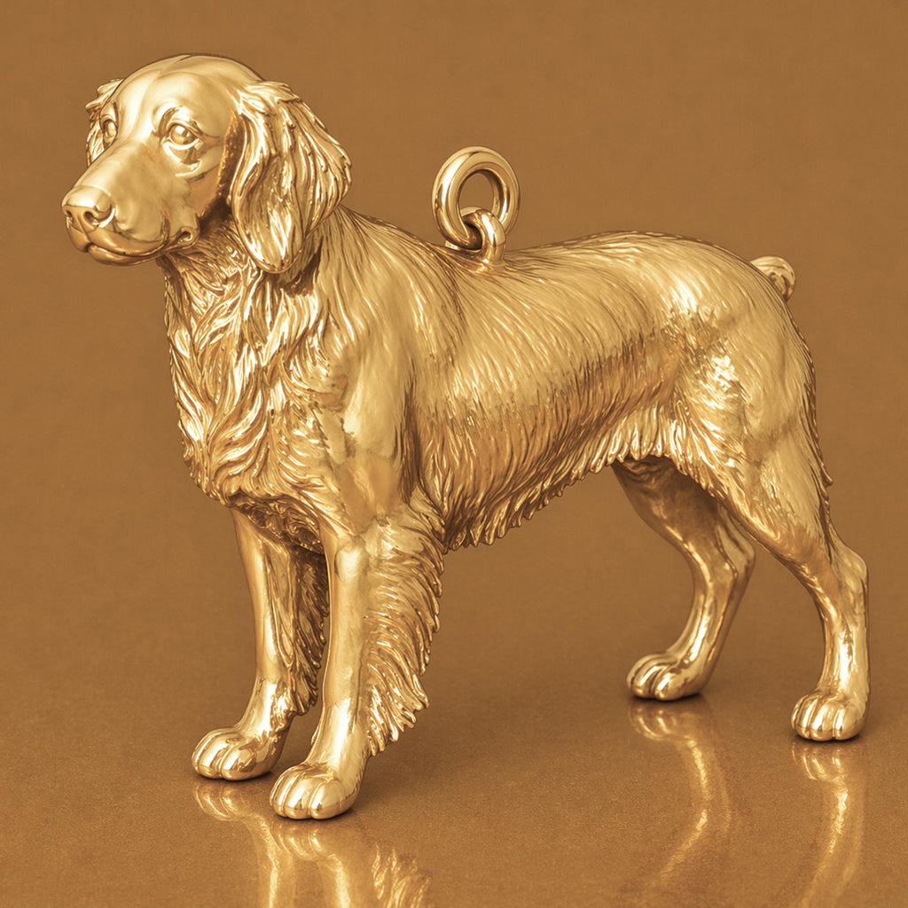 9ct Yellow Gold - Brittany Spaniel Dog Charm