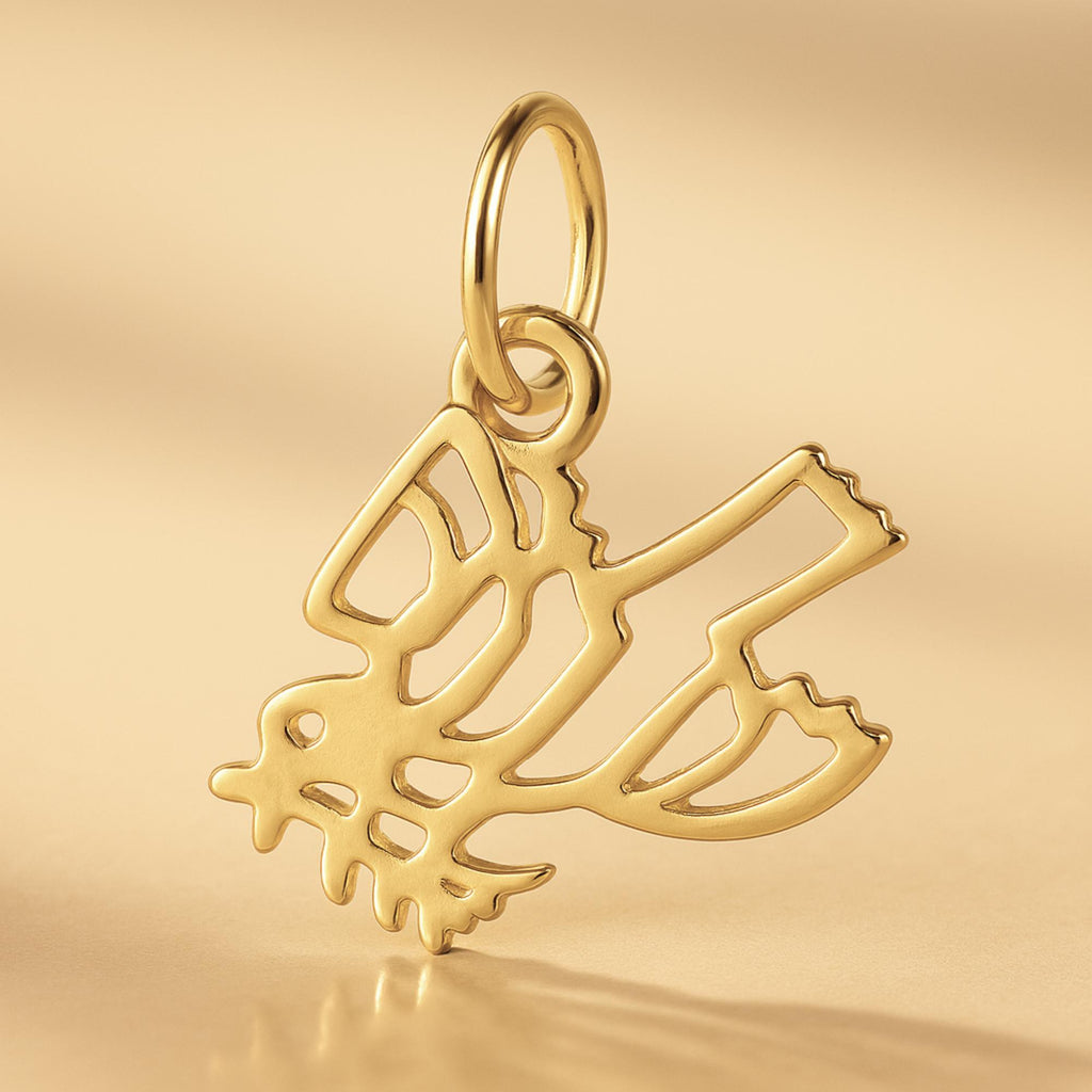 9ct Yellow Gold - Filigree Dove Charm