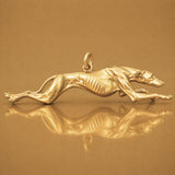 9ct Yellow Gold - Running Greyhound Dog Charm