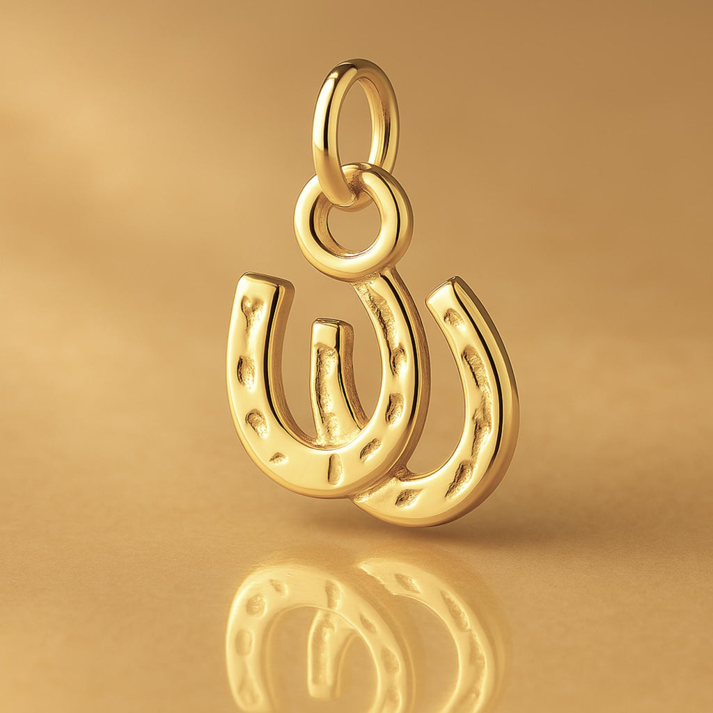 18ct Yellow Gold - Double Horseshoe Charm