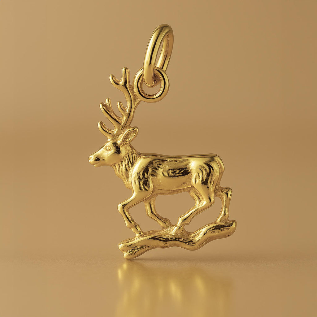 18ct Yellow Gold - Forest Elk Charm