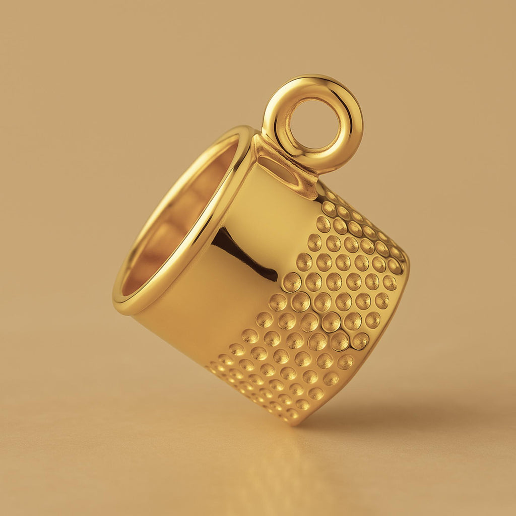 9ct Yellow Gold - Dimpled Thimble Charm