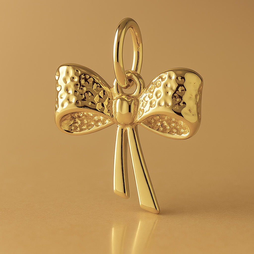 9ct Yellow Gold - Open Ribbon Bow Charm