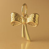 9ct Yellow Gold - Open Ribbon Bow Charm