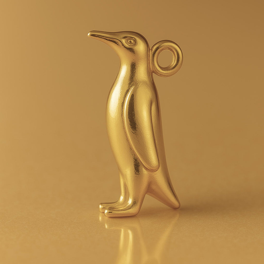 18ct Yellow Gold - King Penguin Charm