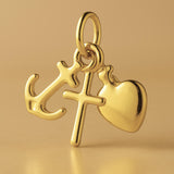 9ct Yellow Gold - Classic Faith, Hope & Love Charm
