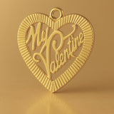 18ct Yellow Gold - My Valentine Fluted Heart Charm