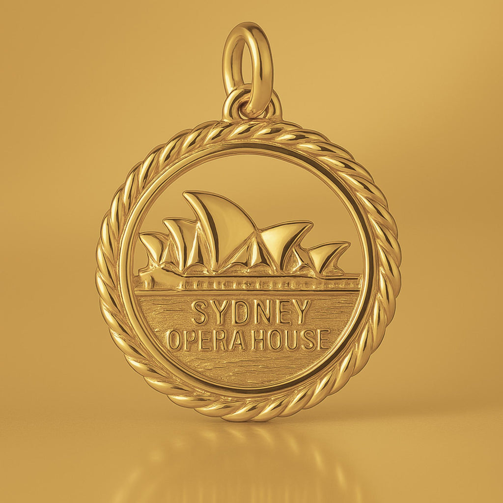 9ct Yellow Gold - Round Sydney Opera House Charm