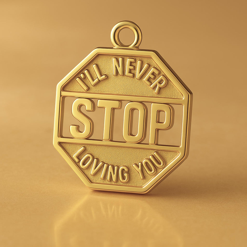 18ct Yellow Gold - I'll Never Stop Loving You Amulet Charm