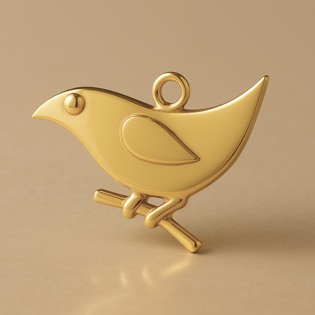 9ct Yellow Gold - 2D Bird Charm